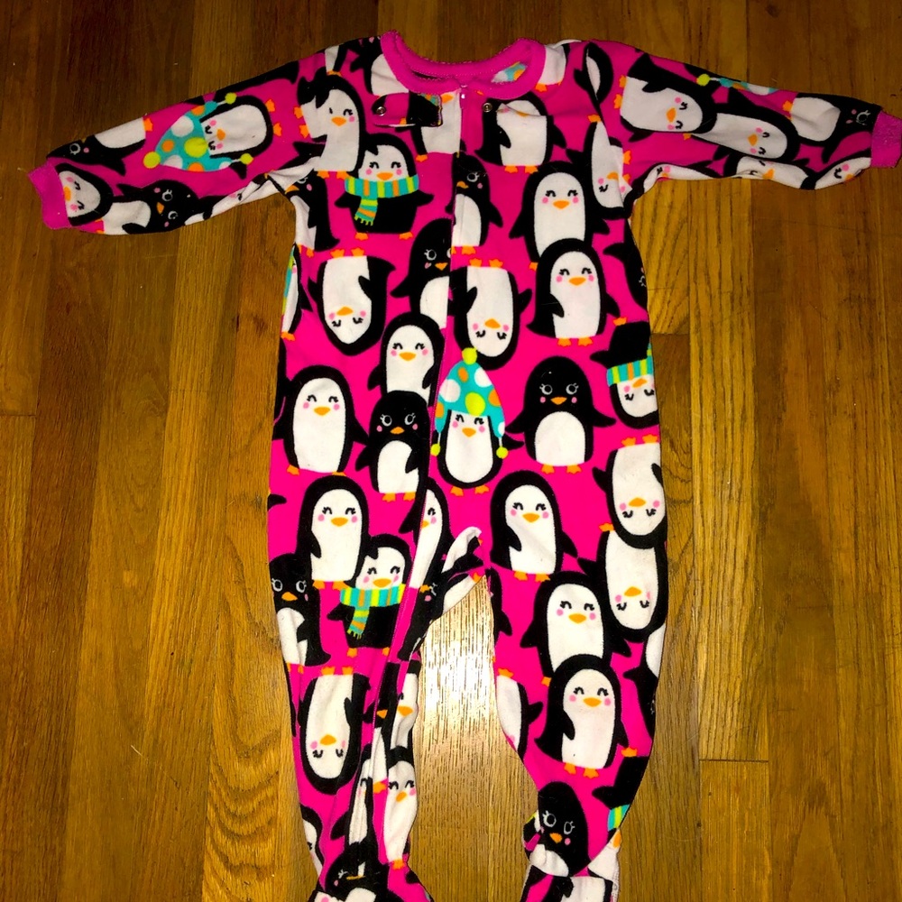So cute! Footie PJs with penguins!